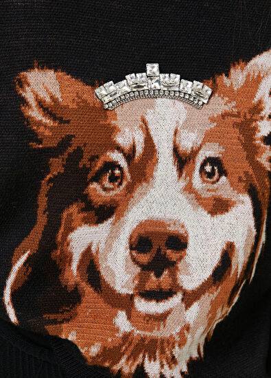 Beymen Club Siyah Taşlı Köpek Jakarlı Kazak - 5