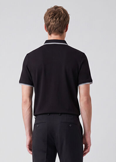Beymen Club Black Comfort Fit Slim Ottomon Polo T-Shirt - 5