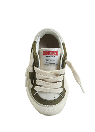 Golden Goose May Beyaz Yeşil Unisex Çocuk Deri Sneaker - 4