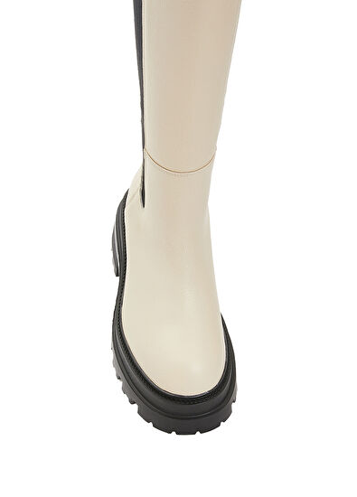 Beymen Club Ekru Kadın Deri Çizme - 4