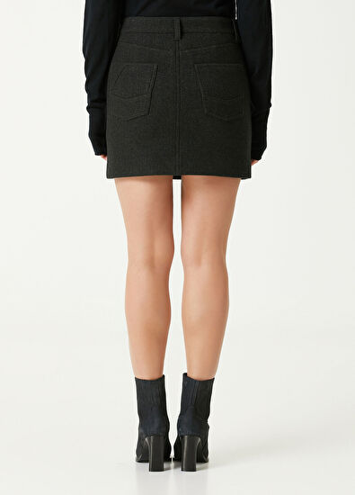 Zadig&Voltaire Joany Antrasit Mini Yün Etek - 5