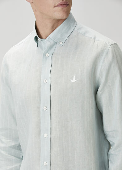Beymen Club Mint Keten Gömlek - 6
