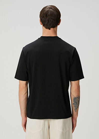 Ami Paris Black Logo Embroidered T-Shirt - 4