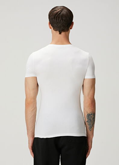 Zegna Underwear Beyaz V Yaka Basic T-shirt - 4