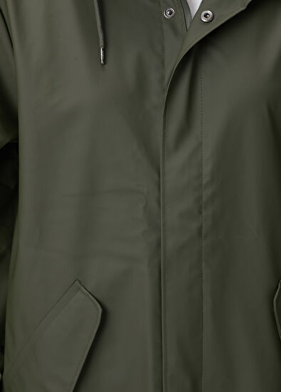 Fishtail Koyu Yeşil Kapüşonlu Parka - Görsel 6