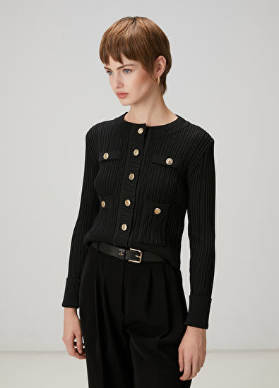 Siyah Ribli Triko Ceket Beymen Club Siyah Ribli Triko Ceket - 3