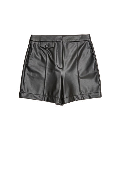 Beymen Club Siyah Suni Deri Mini Şort - 7
