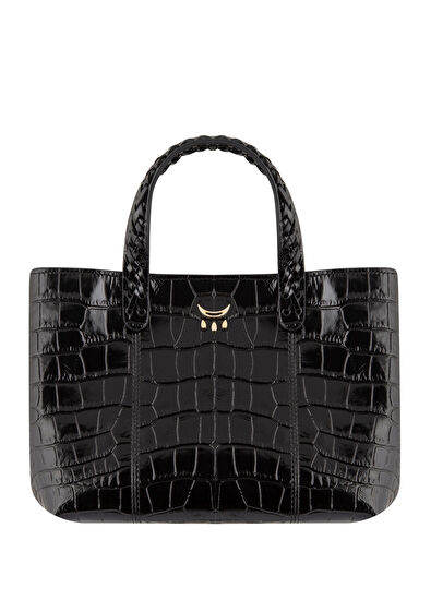 Qimu Hemithea Croco Black Leather Women's Mini Handbag - 3