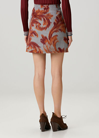 Etro Şal Desenli Mini Yün Etek - 4