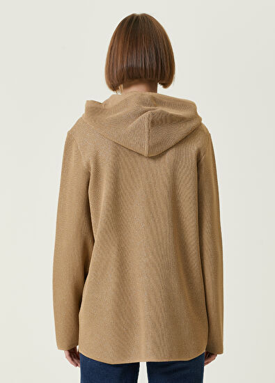 Beymen Club Beige Hooded Glitter Cardigan - 5