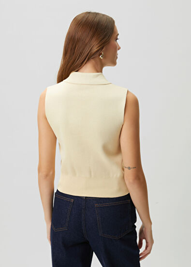 Beymen Club Cream Embossed Logo Knit Cardigan - 5