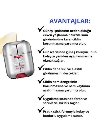MEDIPEEL Peptide 9 Bio Sun Stick PRO SPF50+ PA++++ Peptid Güneş Koruyucu Stick 20 gr - 3