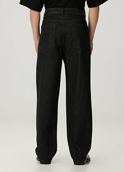 Straight Raw Siyah Jean Pantolon - Görsel 4