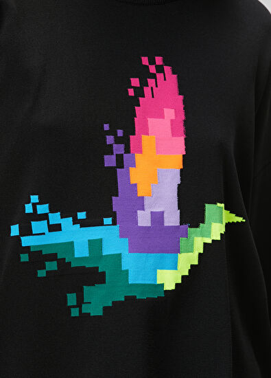 Beymen Club Siyah Piksel Kuş Jakarlı Kazak - 6