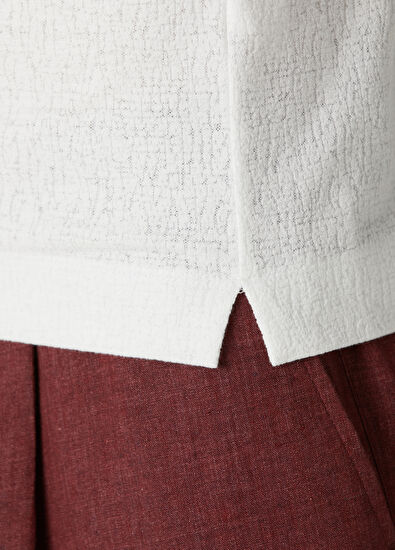 Beymen Club Off White Comfort Fit Zippered Polo T-Shirt - 7