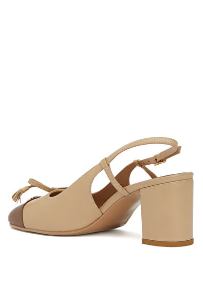 Beymen Club Bej Kalın Topuklu Maskaretli Kadın Deri Ayakkabı - 3