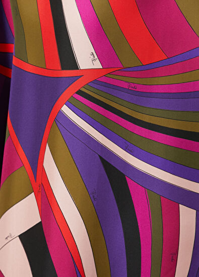 Pucci Purple Patterned Short Silk Caftan - 5