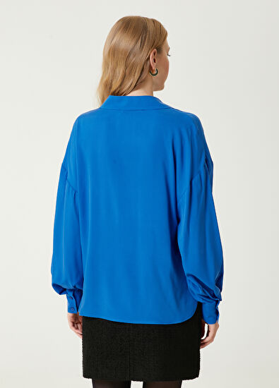 Beymen Club Mavi Twill İpek Gömlek - 6