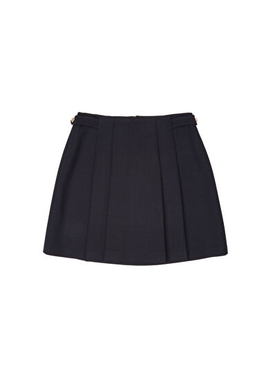 Beymen Club Navy Blue A-Line Pleated Mini Skirt - 5