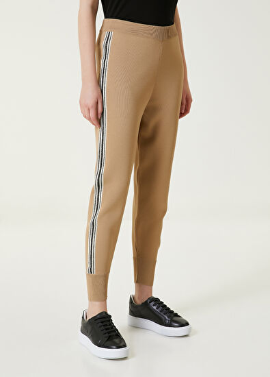 Beymen Club Camel Simli Şerit Detaylı Triko Pantolon - 3