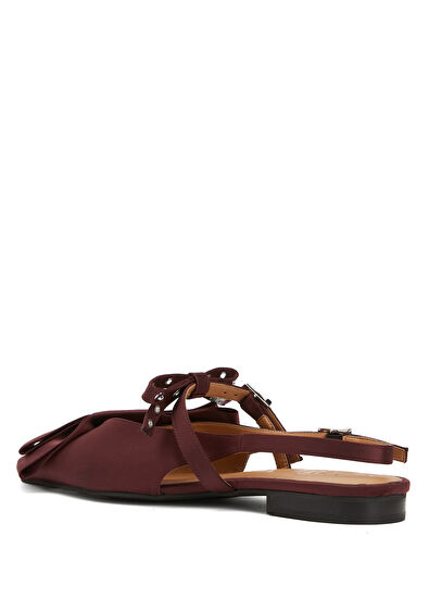 Ganni Big Bow Bordo Kadın Babet - 3