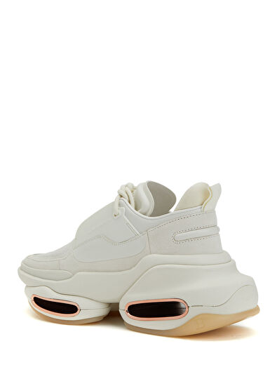 Balmain B-Bold Beyaz Geometrik Tabanlı Kadın Deri Sneaker - 3