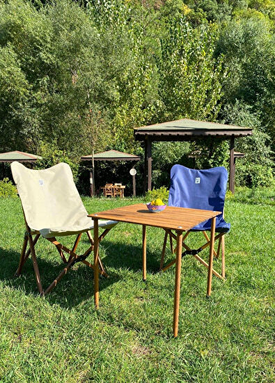 Bag The Joy Wooden Brown Foldable Camping Table 60x60x55 cm - 7