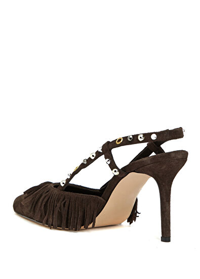 Beymen Club Brown Stud Slingback Pump - 3