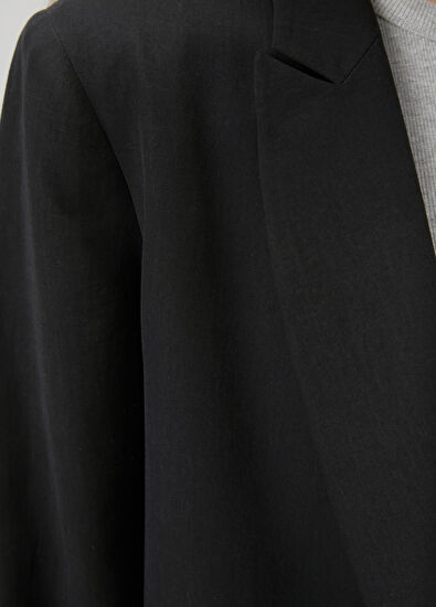 Beymen Club Black Sleeve Leopard Print Blazer - 6