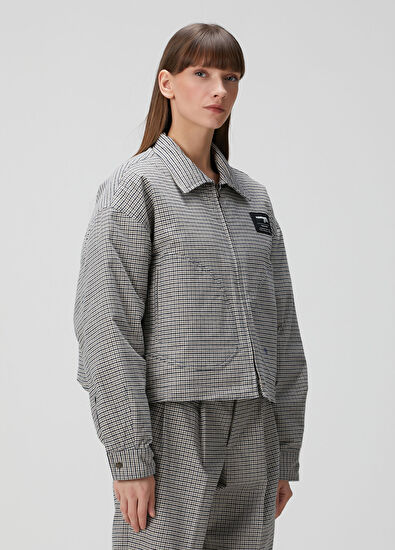 Hommegirls Grey Gingham Jacket - 3