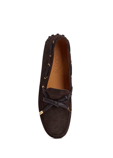 Gommino Koyu Kahverengi Kadın Süet Loafer - Görsel 5