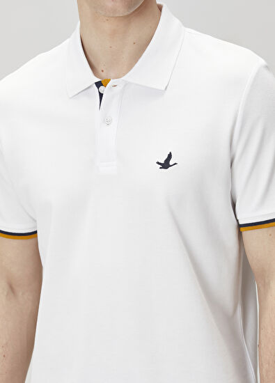 Beymen Club Beyaz Lacivert Polo Yaka T-shirt - 5