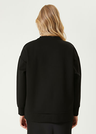 Beymen Club Siyah Çiçek Nakışlı Sweatshirt - 6