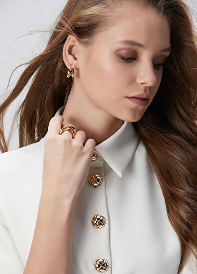 Gold Altın Rengi Kadın Yüzük - Görsel 6