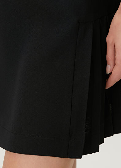 Beymen Club Black Pleated Detailed Mini Crepe Dress - 5
