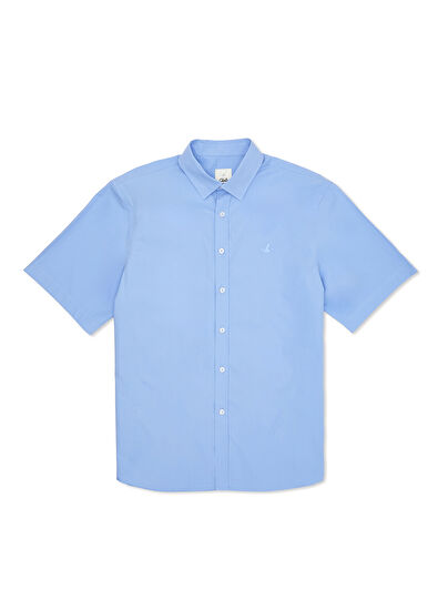 Beymen Club Koyu Mavi Kısa Kollu Poplin Gömlek - 7