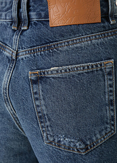 Beymen Club Mavi Yıpratmalı Denim Şort - 5