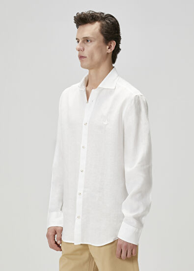 Beymen Club White Linen Shirt - 5
