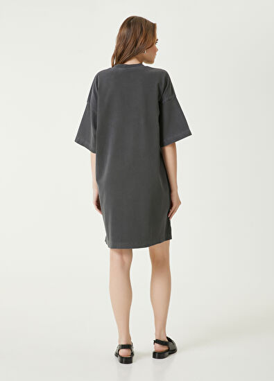 Beymen Club Oversize Antrasit Taşlı Mini Elbise - 6