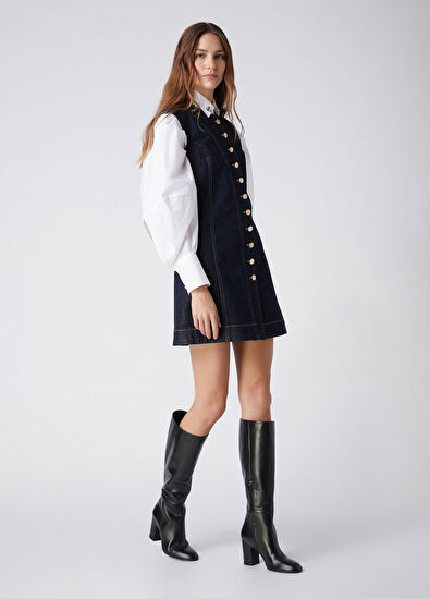 Beymen Club Indigo Mini Denim Dress - 4