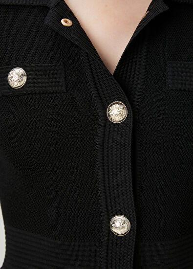 Beymen Club Black Mini Polo Knitwear Dress - 5