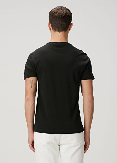 Siyah Logo Nakışlı Basic T-shirt - Görsel 5