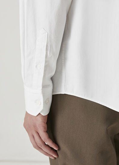 Beymen Club Comfort Fit Beyaz Gabardin Dokulu Gömlek - 6