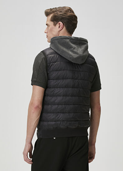 Beymen Club Siyah Kapüşonlu Puff Yelek - 5