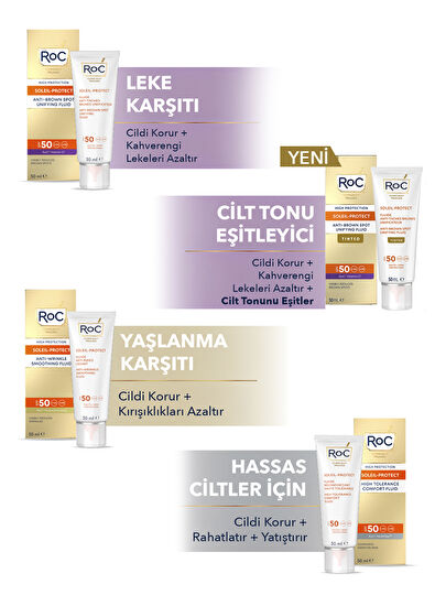 Roc Unified Fluid Anti-Borwn SPF50+ Leke Karşıtı Yüz Güneş Kremi 50 ml - 5
