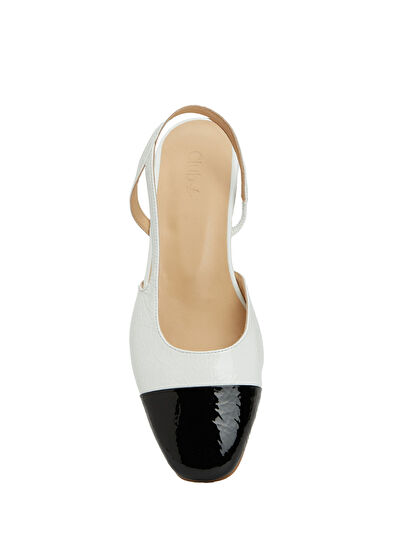 Beymen Club White Black Leather Ballet Flats - 4