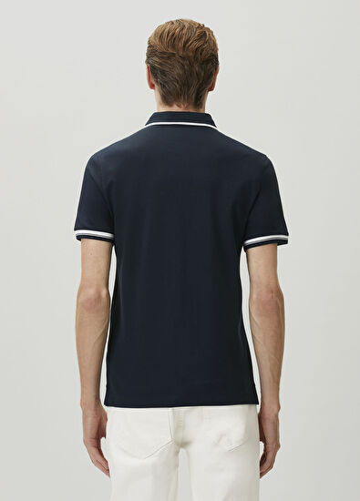 Beymen Club Lacivert Slim Fit Verev Çizgili Pike Polo T-shirt - 5