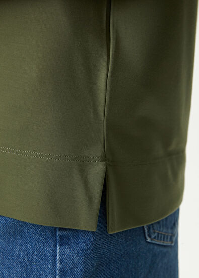 Beymen Club Açık Haki Yanı Yırtmaçlı Basic T-shirt - 6