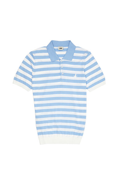 Beymen Club Blue White Short Sleeve Knitwear - 7