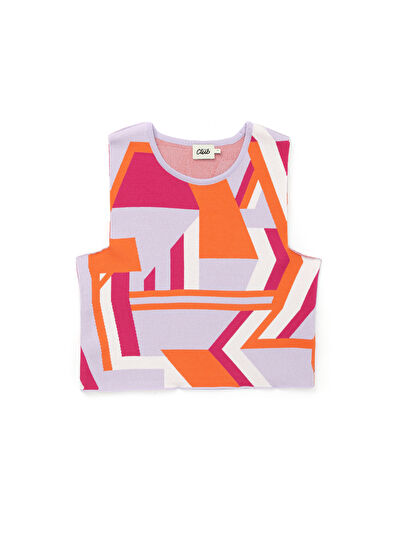 Beymen Club Bisiklet Yaka Geometrik Jakarlı Crop Atlet - 7